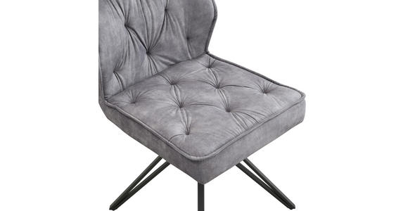STUHL   Webstoff  Grau, Schwarz  - Schwarz/Grau, Design, Textil/Metall (50/85/60cm) - Carryhome