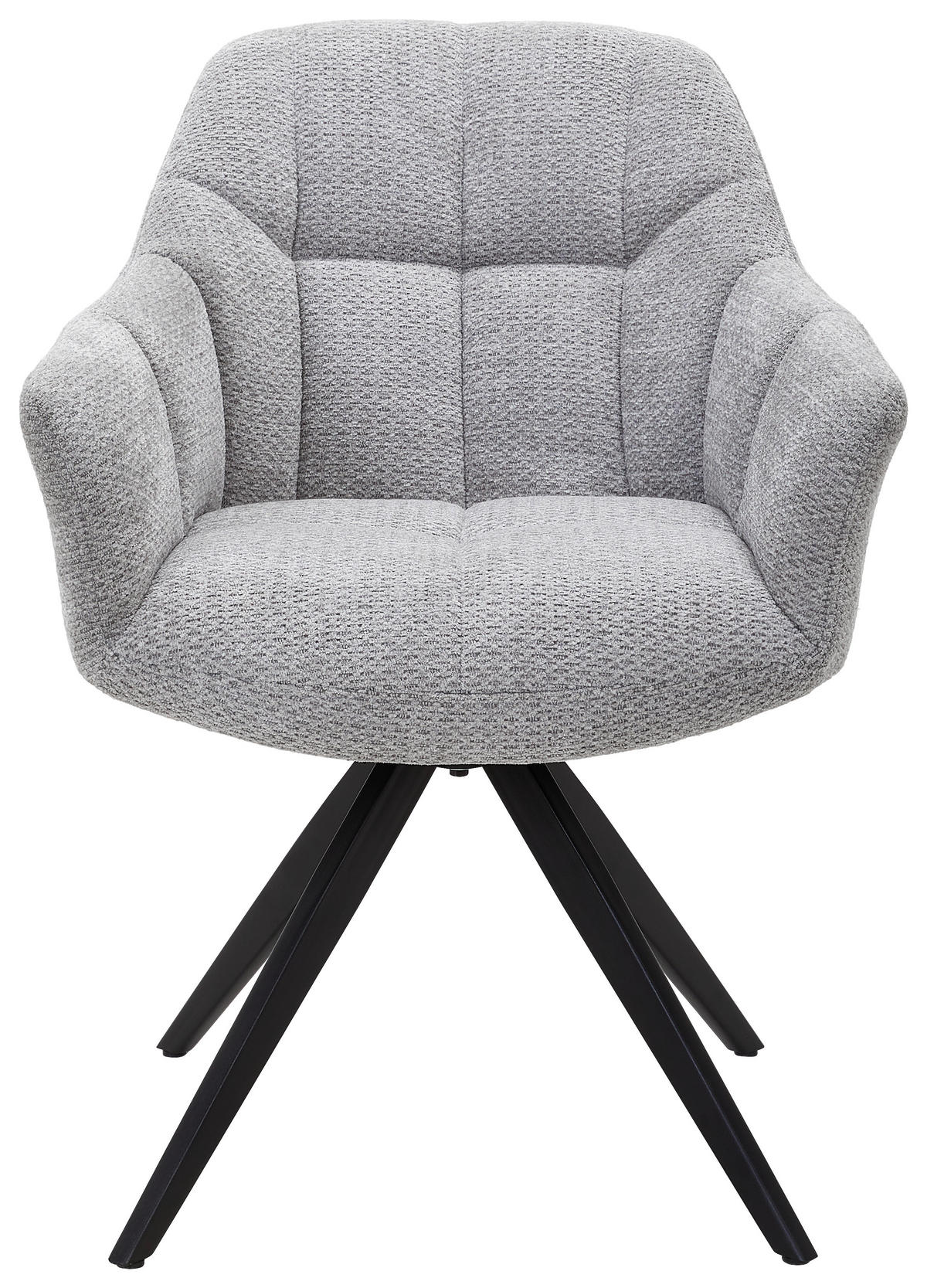 STOL MED ARMSTÖD järn vävt tyg  - svart/grå, Design, metall/textil (61/84/62cm) - Novel