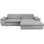 ECKSOFA in Mikrofaser Hellgrau  265/180 cm  - Chromfarben/Hellgrau, Design, Textil/Metall (265/180cm) - Carryhome