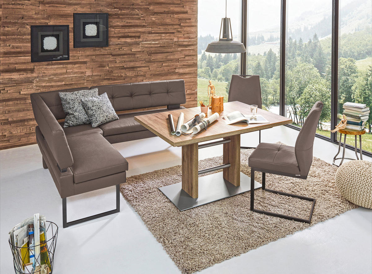 ECKBANK 158/200 cm  in Braun  - Schwarz/Braun, Design, Textil/Metall (158/200cm) - Dieter Knoll