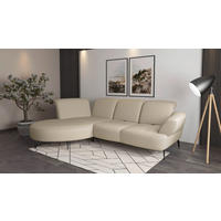ECKSOFA DANCE E Creme Flachgewebe  - Creme/Schwarz, MODERN, Textil/Metall (208/313cm) - Sit & More