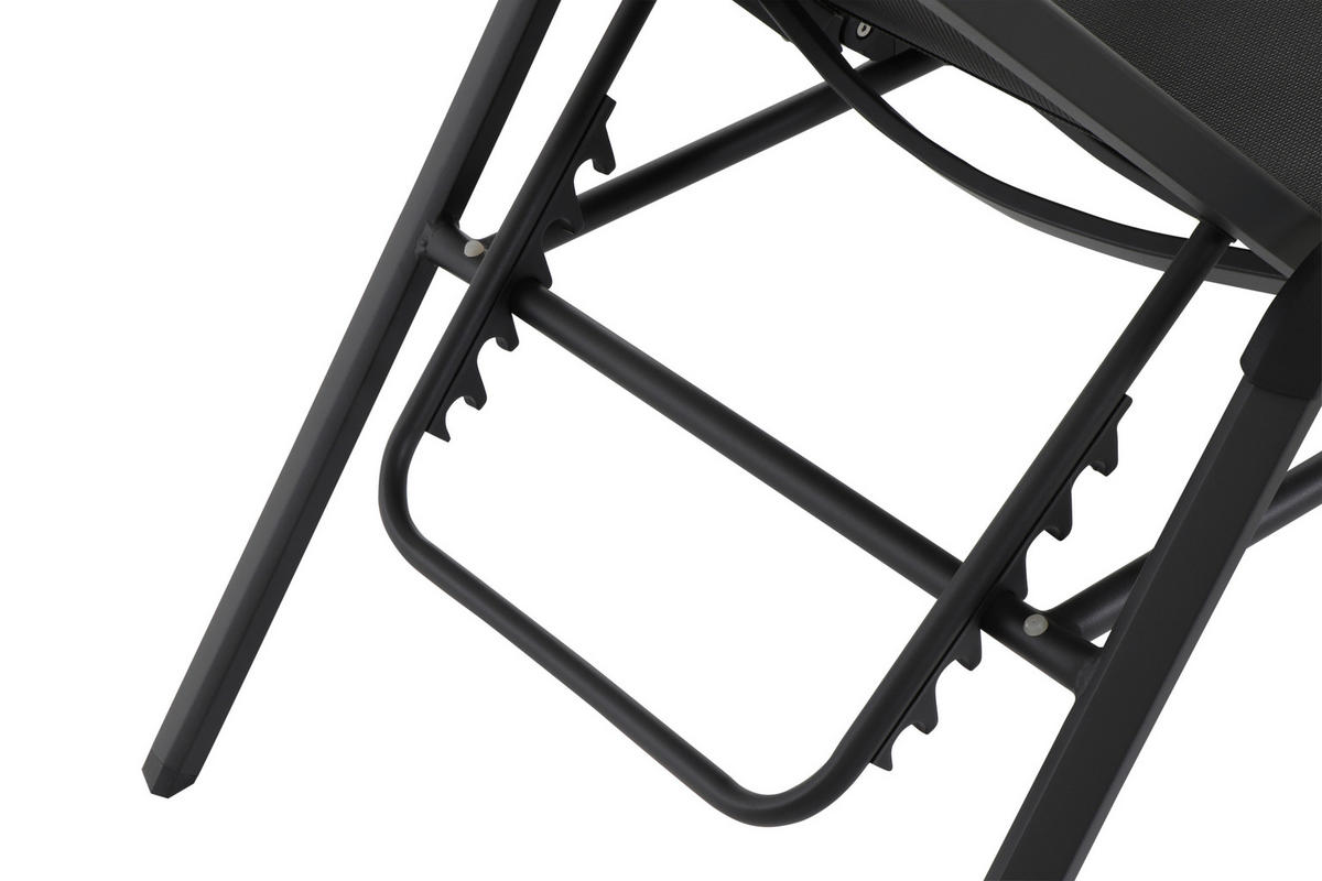 GARTENLIEGE 70/108/195 cm  - Anthrazit/Schwarz, KONVENTIONELL, Textil/Metall (70/108/195cm) - Siena Garden