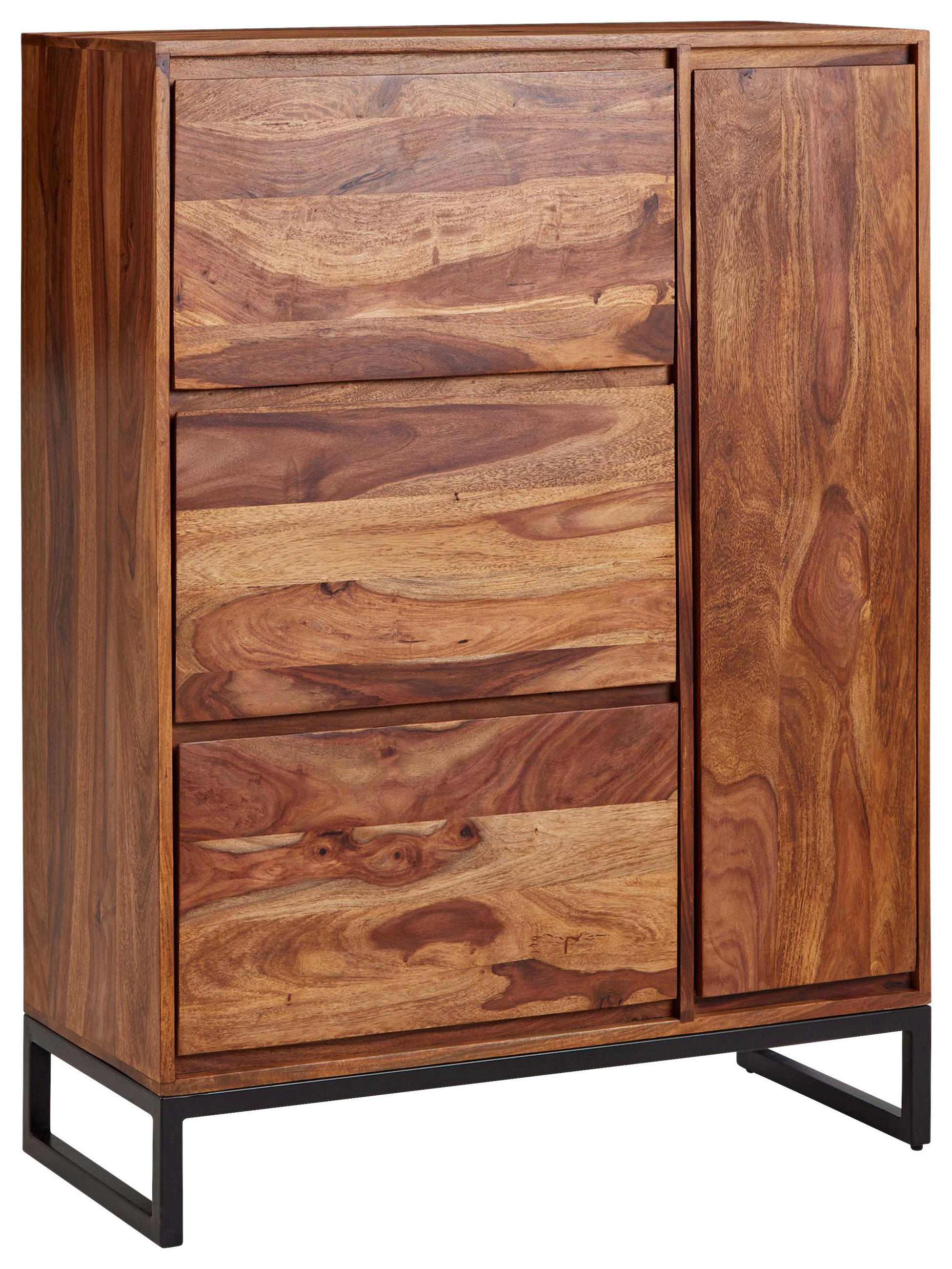 SIDEBOARD  in 88/120/40 cm  - Sheeshamfarben/Schwarz, Design, Holz/Metall (88/120/40cm) - MID.YOU