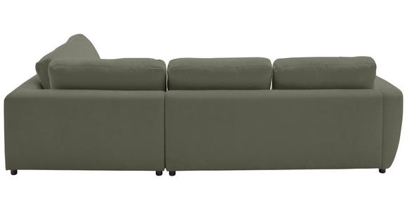 ECKSOFA  in Chenille Olivgrün  307/224 cm  - Schwarz/Olivgrün, KONVENTIONELL, Kunststoff/Textil (307/224cm) - Hom`in