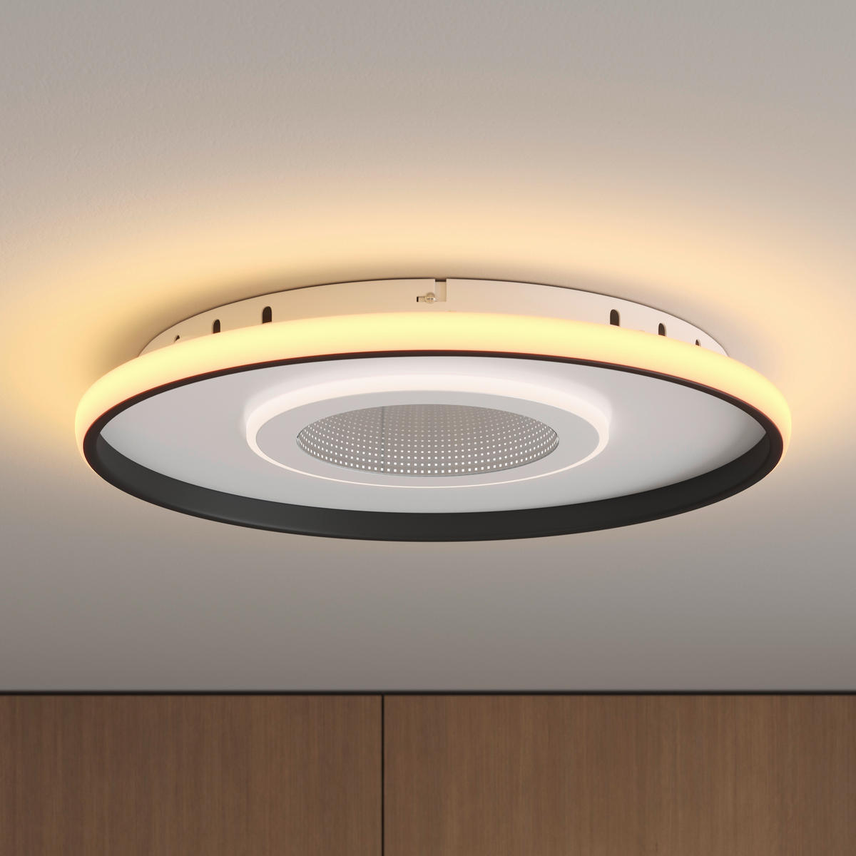 LED-DECKENLEUCHTE 50/5,5 cm   - Schwarz/Weiß, Trend, Kunststoff/Metall (50/5,5cm) - Novel