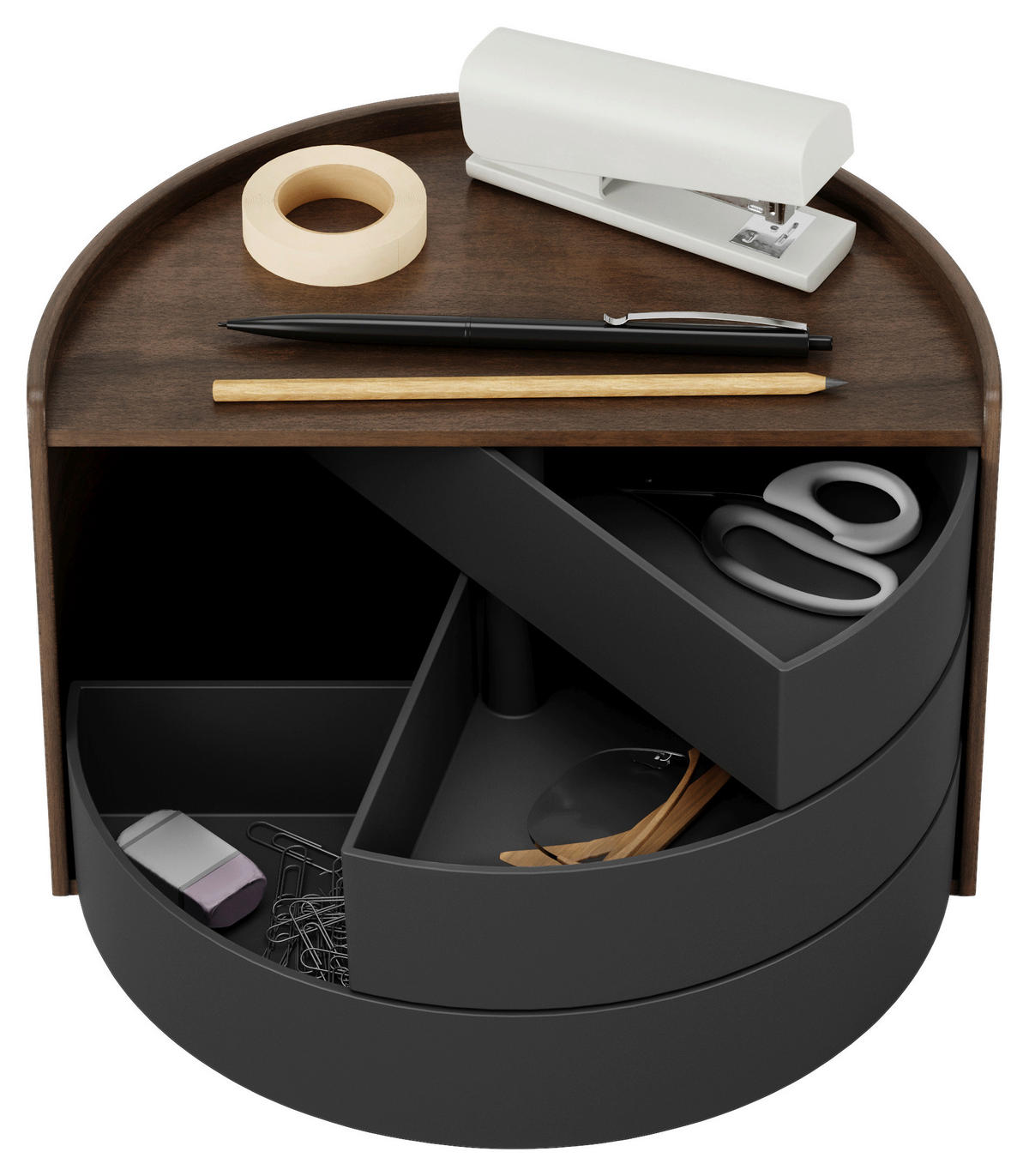 SCHMUCKBOX - Walnussfarben/Schwarz, Design, Holz/Kunststoff (15,2/18,4/27,3cm) - Umbra