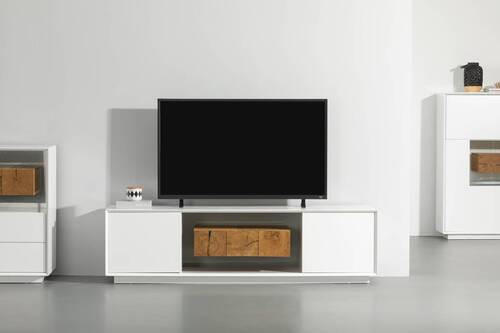 TV-BÄNK  i 170/47/40 cm  - vit/ekfärgad, Design, trämaterial/trä (170/47/40cm) - MID.YOU