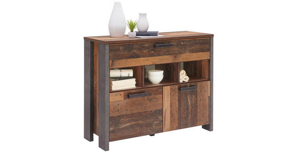 KOMMODE , 106,7/86,3/41,6 cm, 1 Schublade(n)  - Dunkelgrau/Dunkelbraun, Design, Holzwerkstoff/Kunststoff (106,7/86,3/41,6cm) - Carryhome