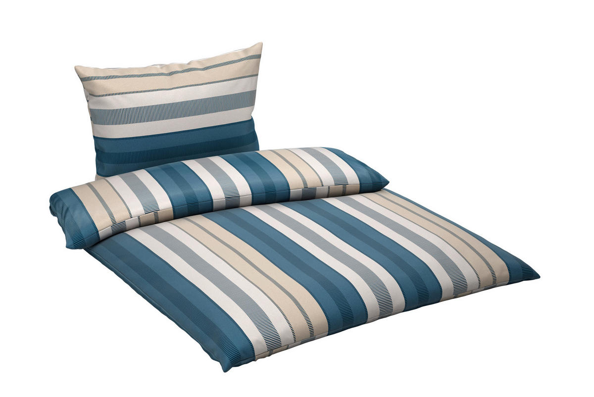 BETTWÄSCHE Mavie Satin 140/200 cm  - Blau, Basics, Textil (140/200cm) - Novel