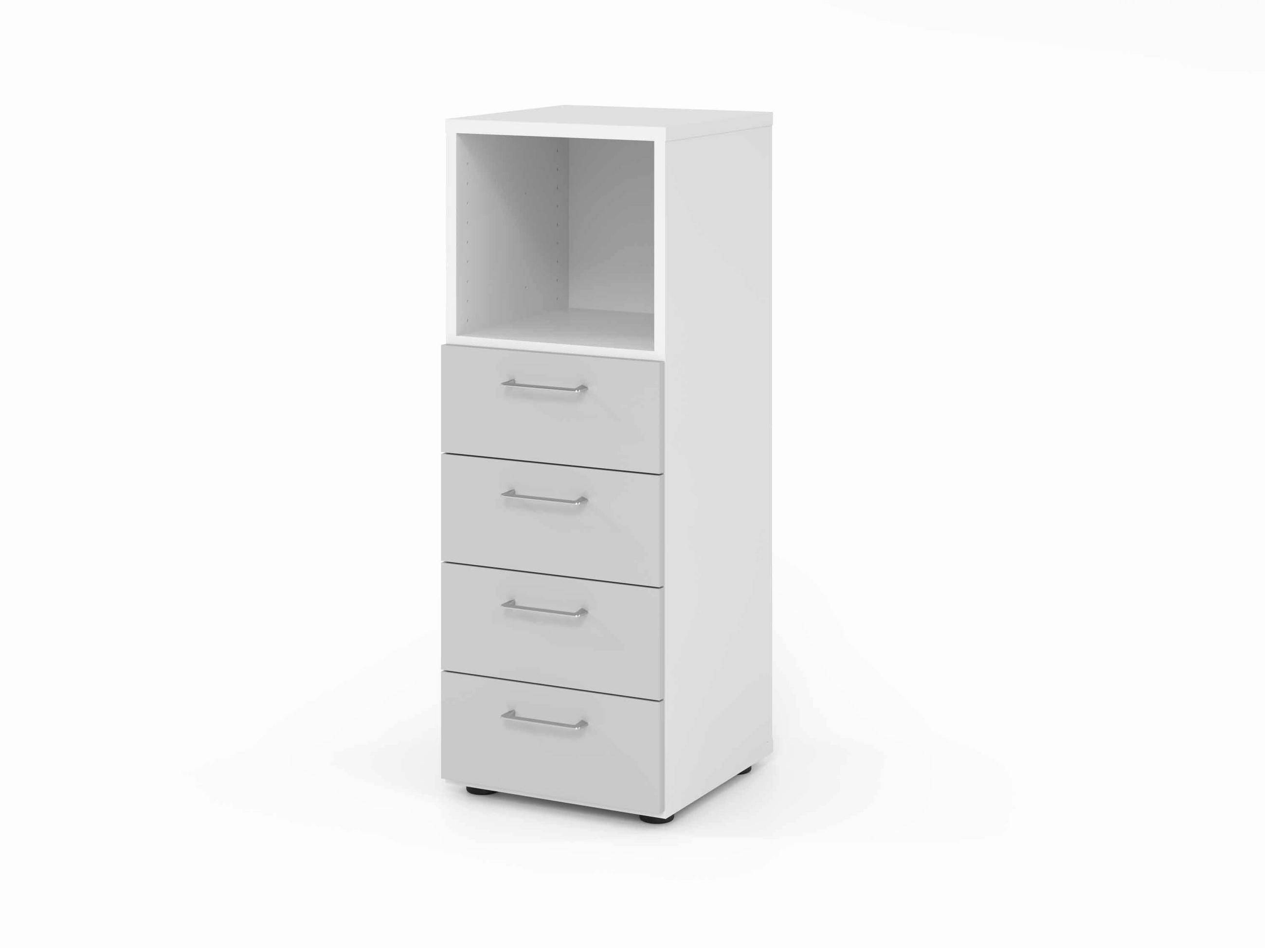 AKTENSCHRANK Grau, Weiß  - Weiß/Grau, Basics, Holzwerkstoff (40/110/41,7cm) - Venda