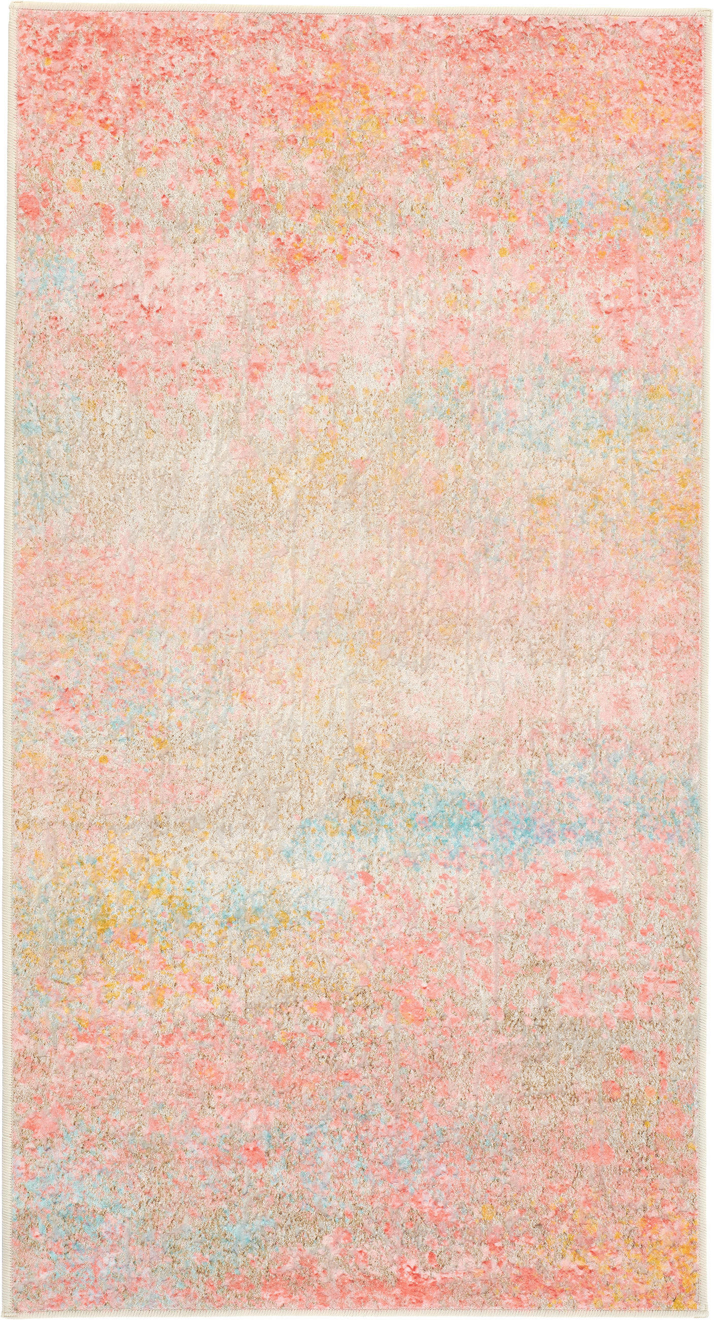 VINTAGE-TEPPICH 80/150 cm ONDEA FIORITH, waschbar Rosa, Türkis, Dunkelgelb rechteckig  - Türkis/Dunkelgelb, Design, Kunststoff/Textil (80/150cm) - Lindorug