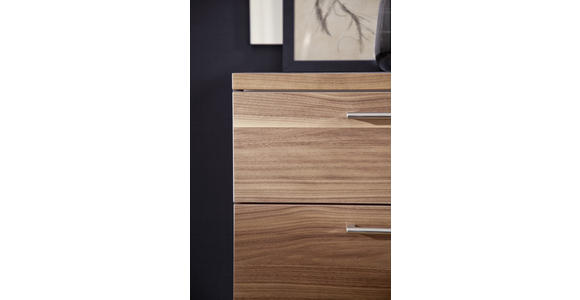 GARDEROBE 4-teilig  in 373/201/35 cm  - Anthrazit/Nussbaumfarben, Design, Glas/Holz (373/201/35cm) - Moderano