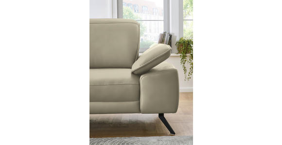 ECKSOFA in Echtleder Naturfarben 193/332 cm - Schwarz/Naturfarben, Design, Leder/Metall (193/332cm) - Dieter Knoll
