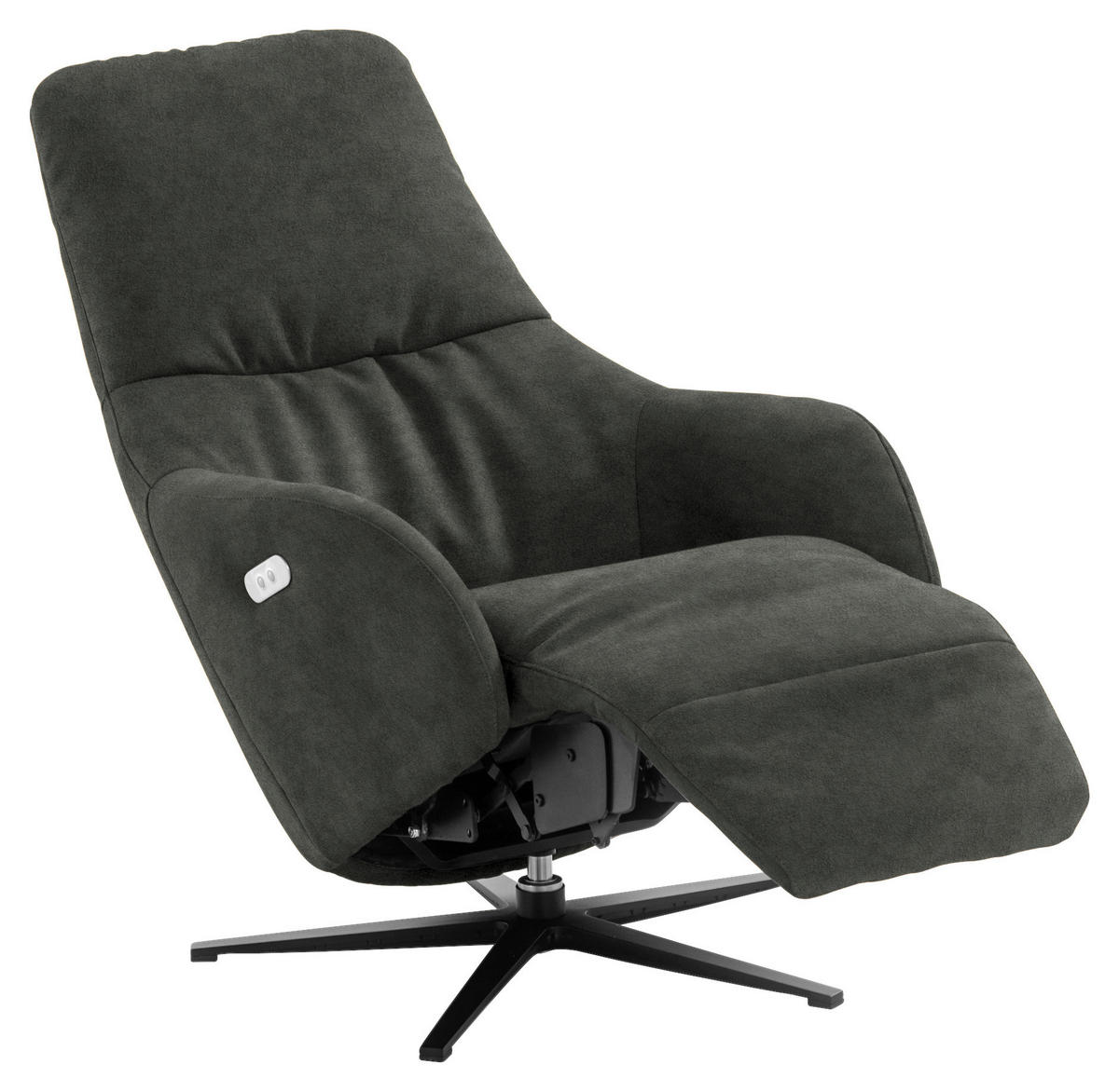 RELAXSESSEL in Textil Anthrazit  - Anthrazit/Schwarz, Design, Textil/Metall (77/108/95cm) - Chilliano