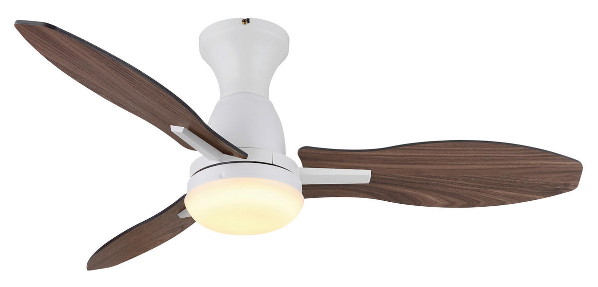 Ventilator mit Beleuchtung GALE 107/32,5 cm   - Hellbraun/Dunkelbraun, KONVENTIONELL, Holzwerkstoff/Kunststoff (107/32,5cm) - Globo