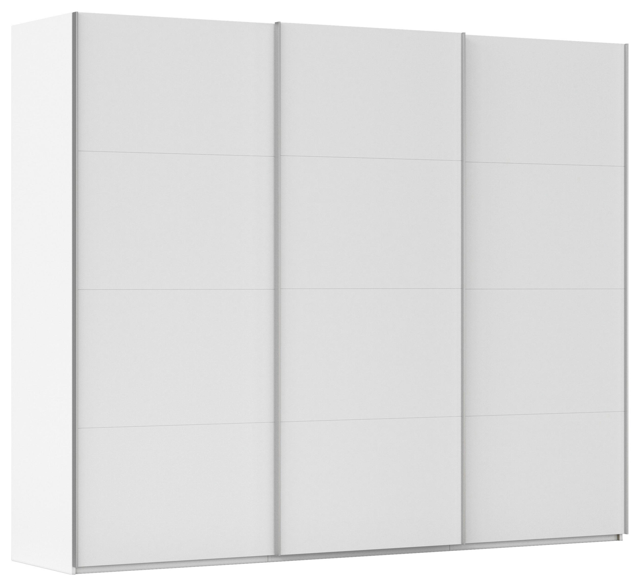 SCHWEBETÜRENSCHRANK 271/236/68 cm 3-türig Weiß  - Alufarben/Weiß, Basics, Holzwerkstoff/Metall (271/236/68cm) - Novel