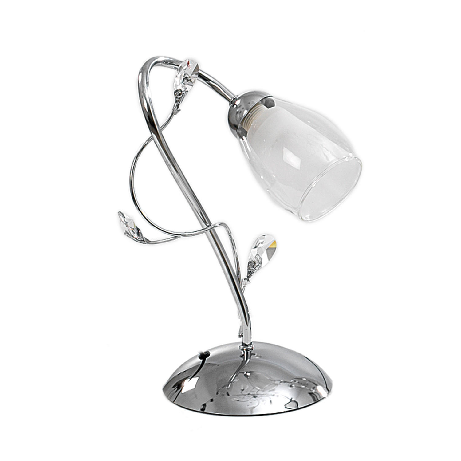 KRISTALL-TISCHLEUCHTE 20/20/30 cm   - Chromfarben/Cappuccino, Basics, Glas/Kunststoff (20/20/30cm)