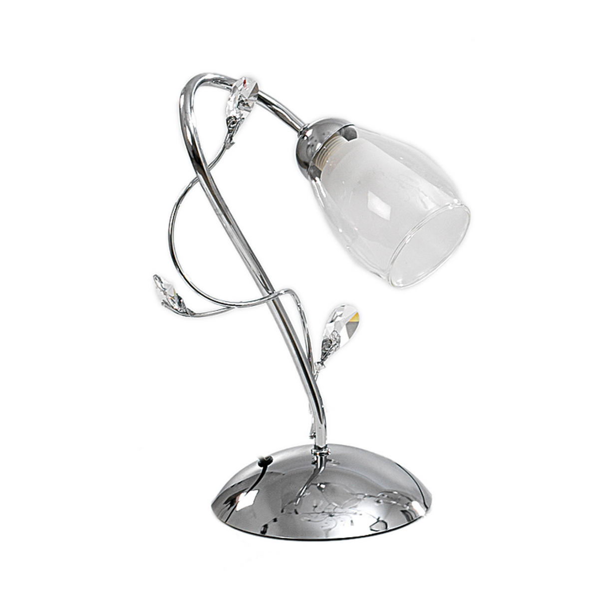 KRISTALL-TISCHLEUCHTE 20/20/30 cm   - Chromfarben/Cappuccino, Basics, Glas/Kunststoff (20/20/30cm)