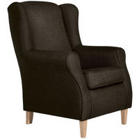 OHRENSESSEL in Flachgewebe Braun  - Buchefarben/Braun, Design, Holz/Textil (77/103/86cm) - Max Winzer