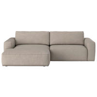 ECKSOFA Webstoff Beige  - Beige/Schwarz, Modern, Kunststoff/Textil (175/283cm) - MID.YOU