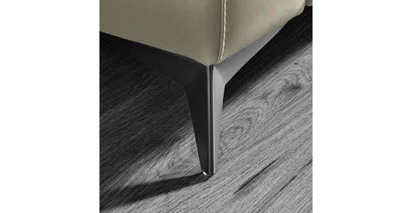 3-SITZER-SOFA  in Echtleder Silberfarben   - Silberfarben/Schwarz, Design, Leder/Metall (214/105/98cm) - Belluti