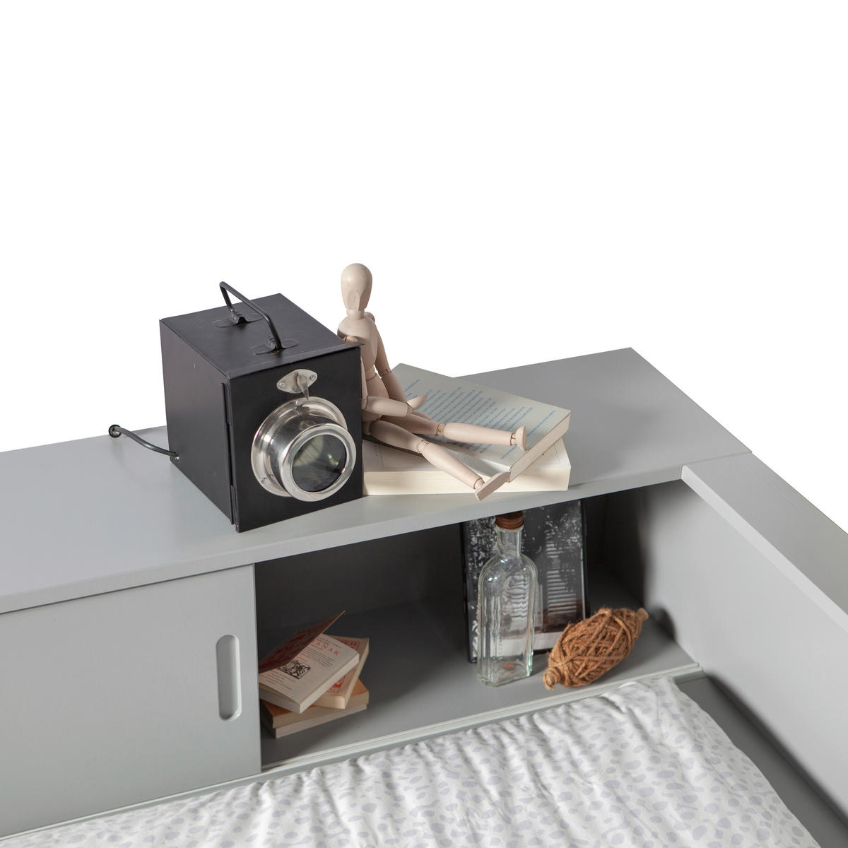 BETT 90/200 cm  in Grau  - Grau, Design, Holz (90/200cm) - Livetastic