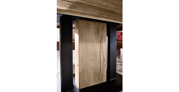 ESSTISCH Eiche massiv rechteckig Schwarz, Eichefarben - Eichefarben/Schwarz, KONVENTIONELL, Holz/Holzwerkstoff (140/90/75cm) - Moderano