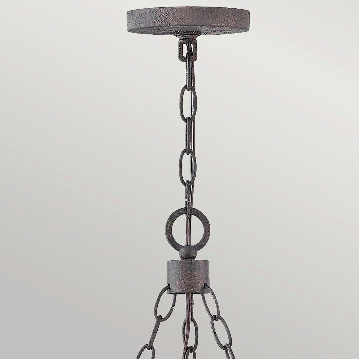 KRONLEUCHTER 59,1/61 cm    - Wildeiche/Schwarz, Konventionell, Glas/Metall (59,1/61cm) - Elstead Lighting