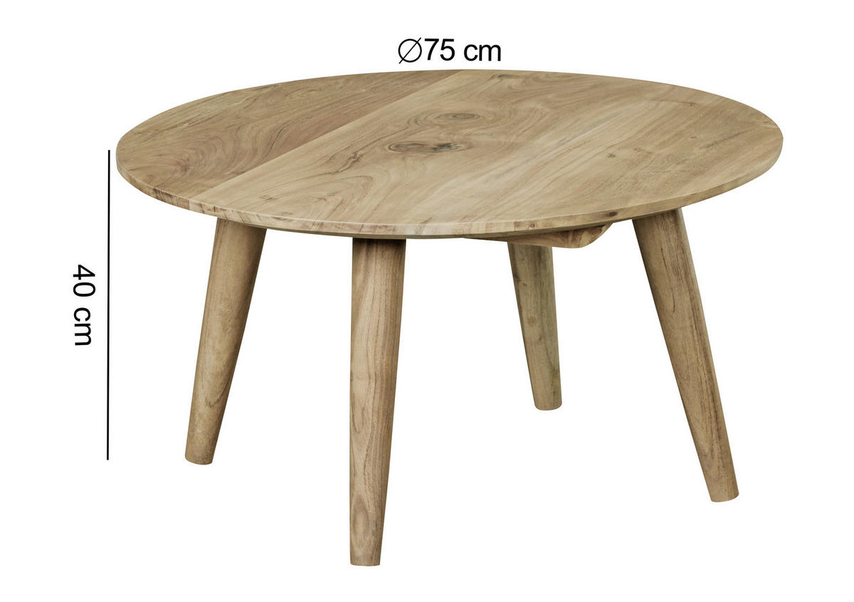 KONFERENČNÝ STOLÍK, farba akácie, drevo, 75/40/75 cm - farba akácie, Design, drevo (75/40/75cm) - MID.YOU