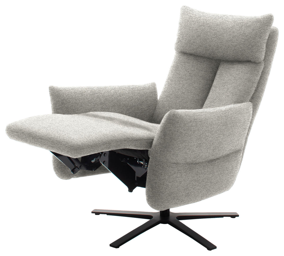 FERNSEHSESSEL  mit Relaxfunktion Chenille Silberfarben  - Silberfarben/Schwarz, Design, Textil/Metall (74/115/85cm) - Schöner Wohnen