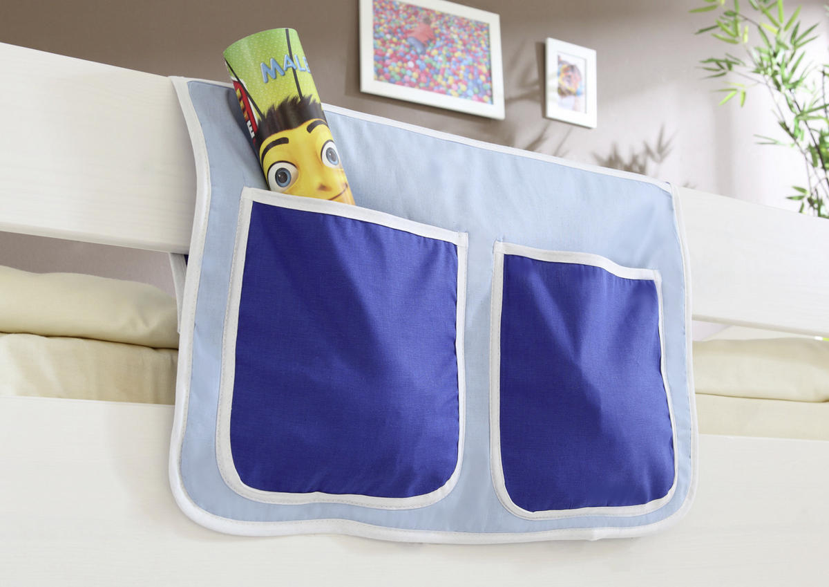 BETTTASCHE - Dunkelblau/Hellblau, KONVENTIONELL, Textil (56/32/2cm) - MID.YOU