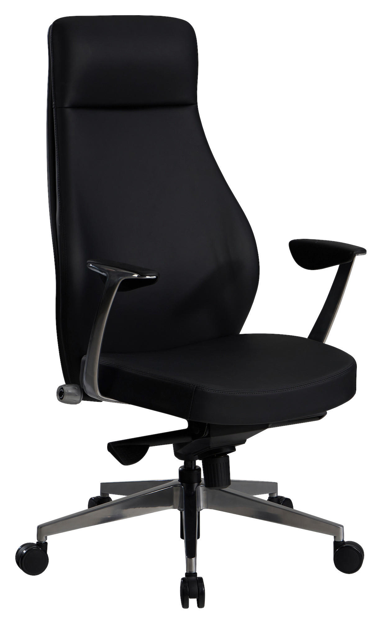 CHEFSESSEL Schwarz  - Silberfarben/Schwarz, Design, Kunststoff/Textil (74/125/74cm) - MID.YOU