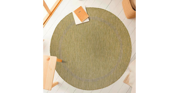 FLACHWEBETEPPICH 120/120 cm Relax Grün  - Grün, Basics, Textil (120/120cm) - Novel