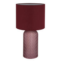 BORDSLAMPA SOFIA 26,5/50 cm   - vit/röd, Basics, glas/textil (26,5/50cm)