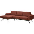 ECKSOFA in Struktur Rostfarben  157/262 cm  - Rostfarben/Schwarz, Design, Textil/Metall (157/262cm) - Novel