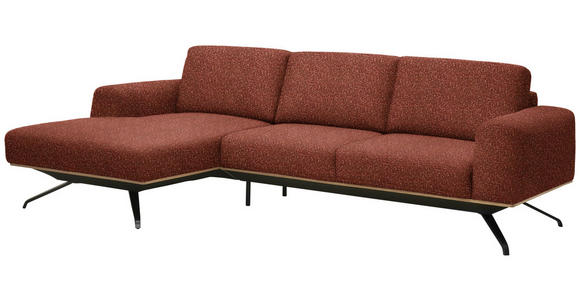 ECKSOFA in Struktur Rostfarben 157/262 cm - Rostfarben/Schwarz, Design, Textil/Metall (157/262cm) - Novel