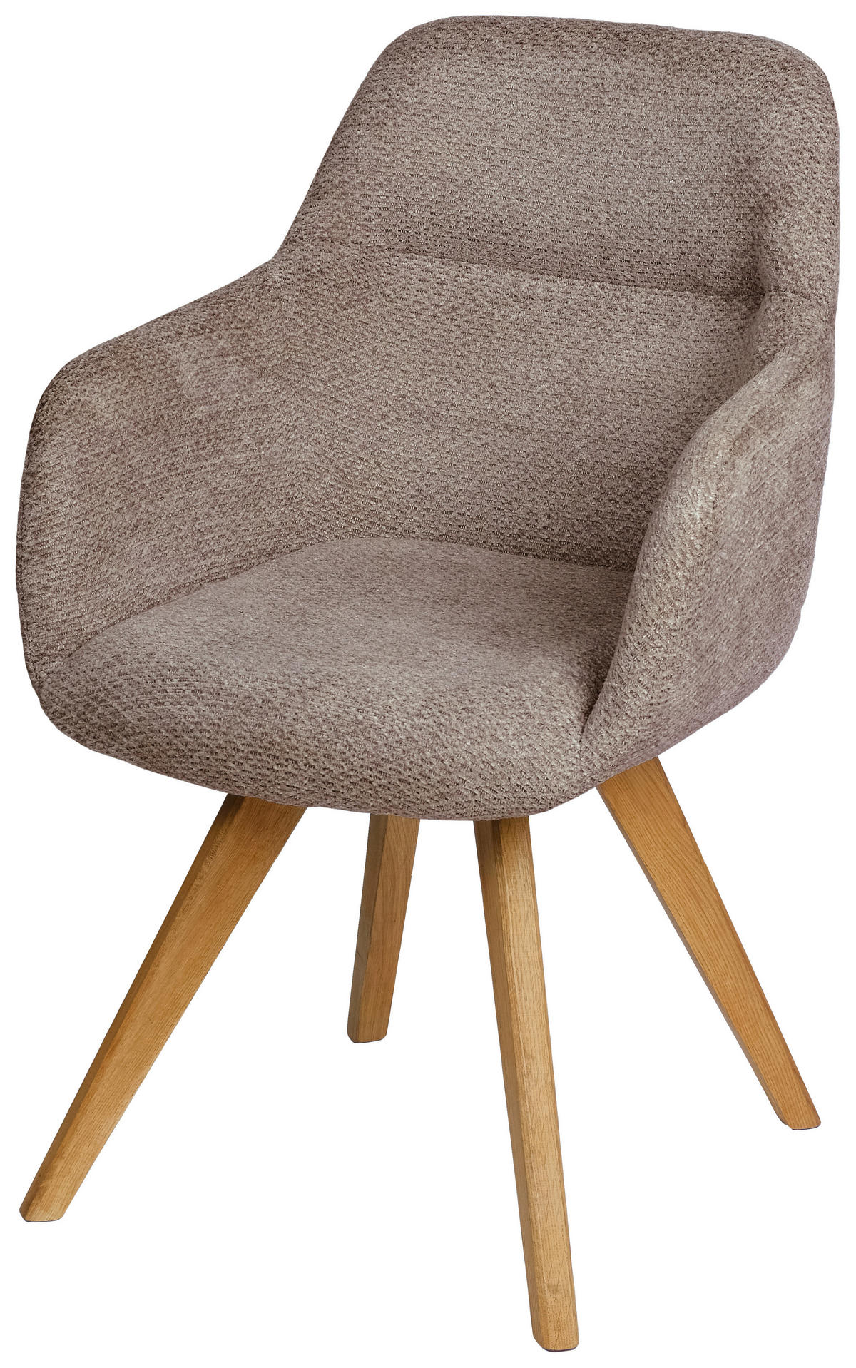 ARMLEHNSTUHL  in Chenille  - Taupe, Design, Holz/Textil (57/85,5/65cm) - Voleo