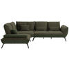 ECKSOFA in Flachgewebe Dunkelgrün  - Dunkelgrün/Schwarz, Design, Textil/Metall (250/310cm) - Moderano