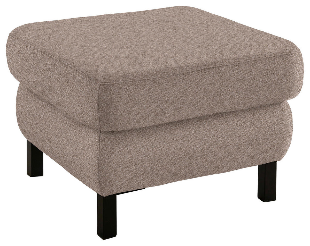HOCKER in Textil Taupe  - Taupe/Schwarz, Konventionell, Textil/Metall (69/47/69cm) - Pure Home Comfort