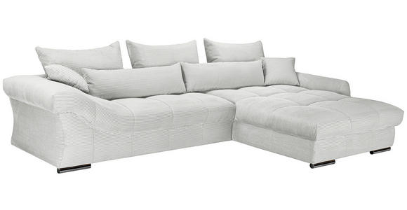 ECKSOFA Naturfarben Cord Zierkissen, Rückenkissen, Rücken echt  - Chromfarben/Naturfarben, KONVENTIONELL, Textil/Metall (335/225cm) - Carryhome