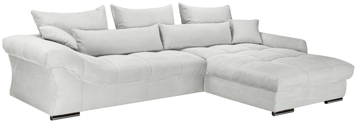 ECKSOFA Naturfarben Cord Zierkissen, Rückenkissen, Rücken echt  - Chromfarben/Naturfarben, KONVENTIONELL, Textil/Metall (335/225cm) - Carryhome