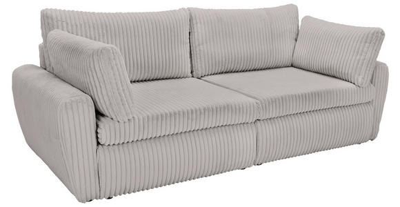 SCHLAFSOFA Cord, Plüsch Grau - Schwarz/Grau, MODERN, Kunststoff/Textil (240/90/120cm) - Carryhome
