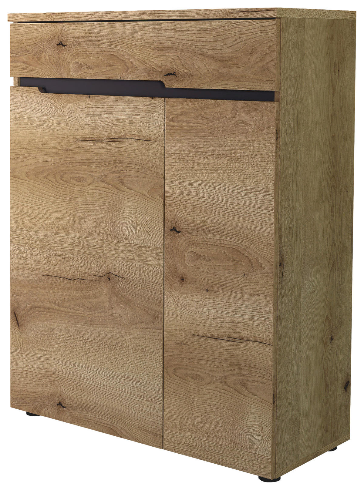 SCHUHSCHRANK Eichefarben  - Eichefarben/Schwarz, KONVENTIONELL, Holzwerkstoff (80/107/38cm) - Xora