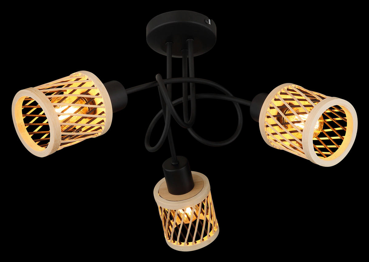 DECKENLEUCHTE  40/26 cm    - Schwarz/Grau, Design, Glas/Metall (40/26cm) - Globo