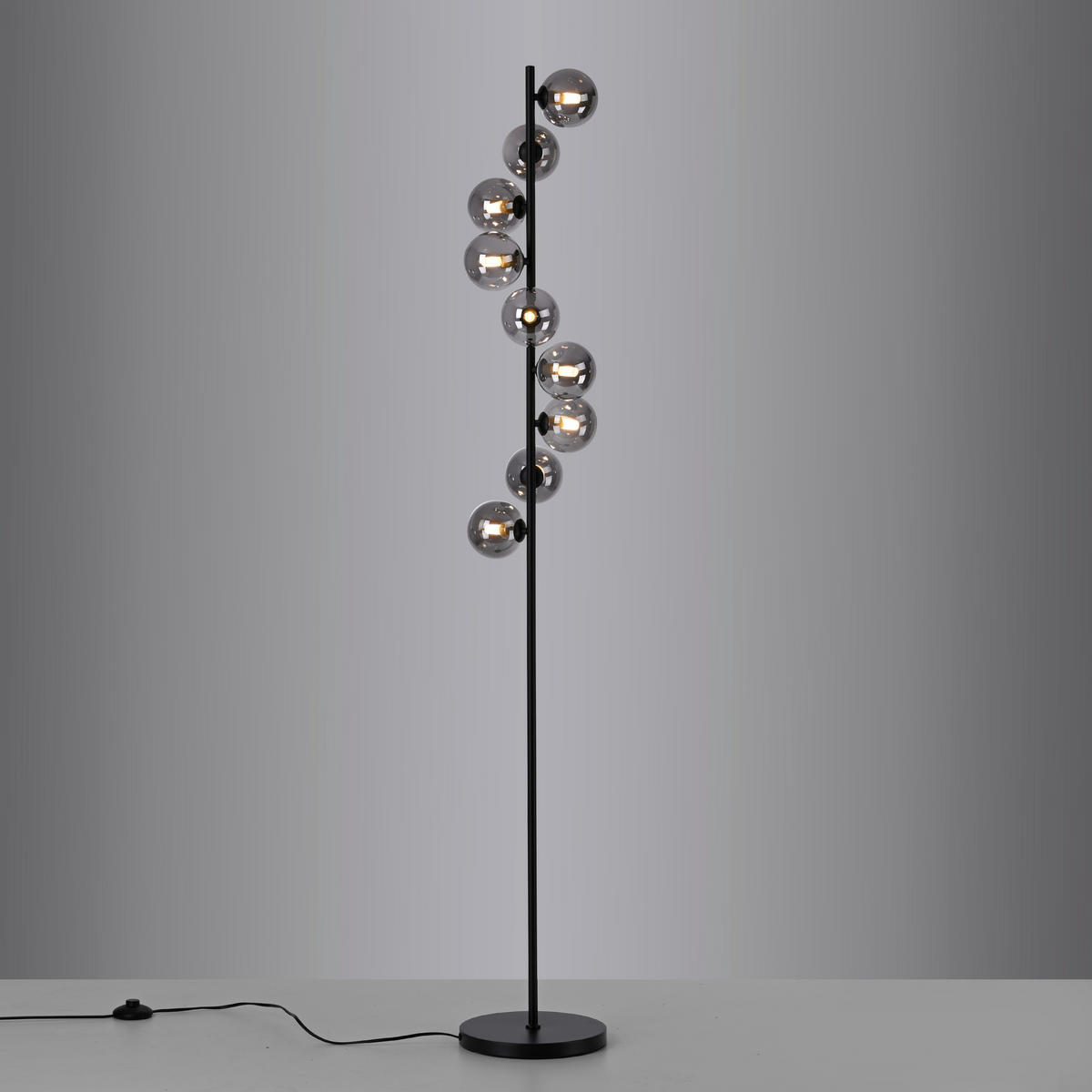 LED-STEHLEUCHTE SW DUBAI 25/25/164 cm   - Schwarz, Design, Glas/Kunststoff (25/25/164cm) - Schöner Wohnen
