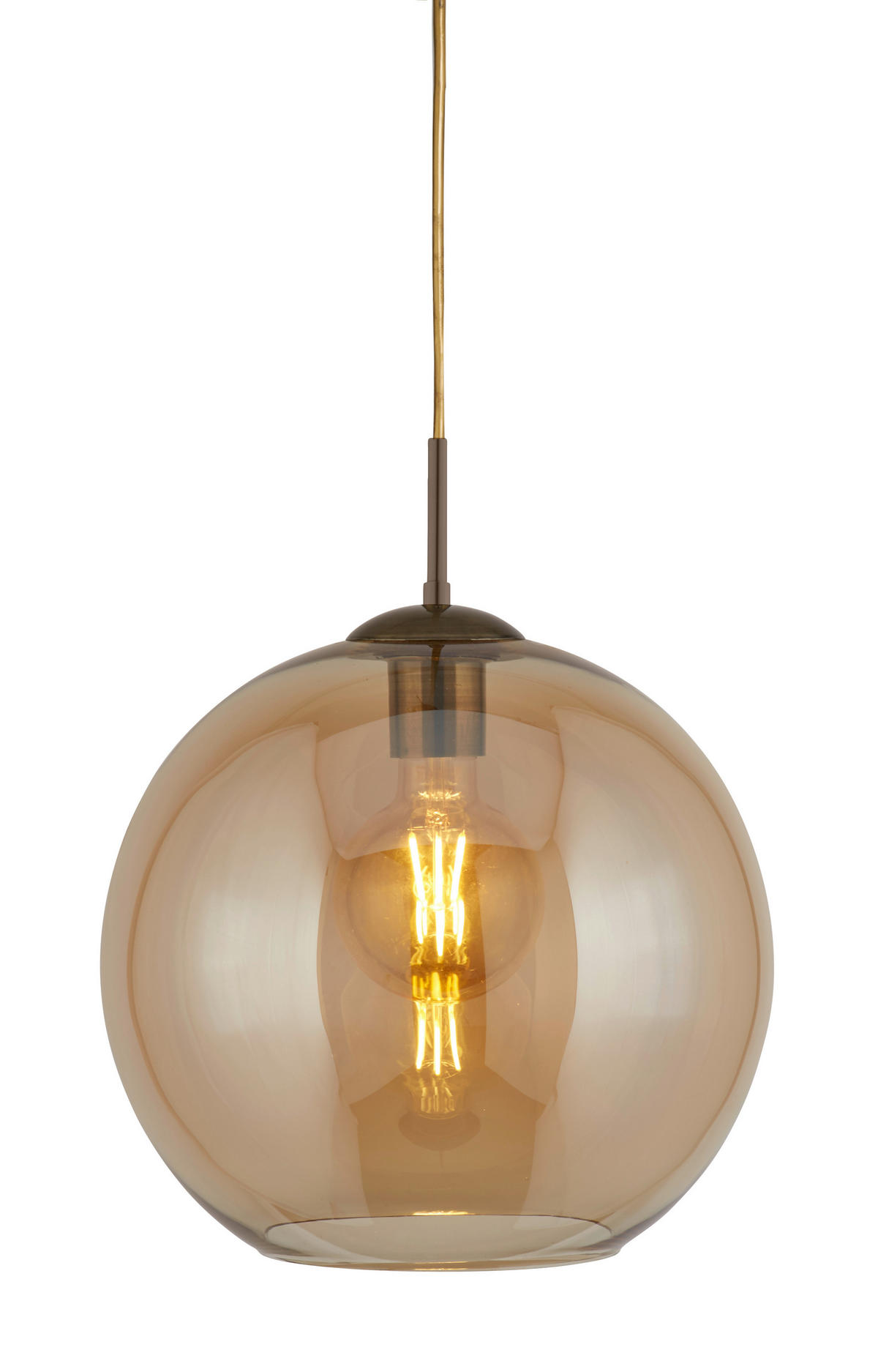 HÄNGELEUCHTE Balls 30/120 cm   - Bernsteinfarben/Kupferfarben, Design, Glas/Metall (30/120cm) - Searchlight