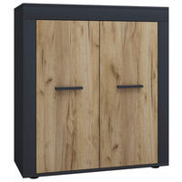 KOMMODE Usilo  in 80/89/35 cm  - Honigeiche/Anthrazit, Design, Holzwerkstoff/Kunststoff (80/89/35cm) - MID.YOU