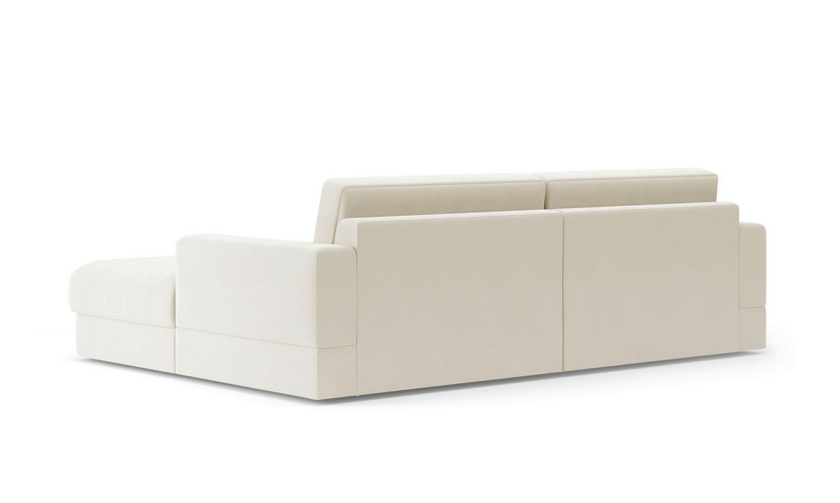 ECKSOFA FABIO E Elfenbein Mikrofaser  - Elfenbein/Schwarz, MODERN, Kunststoff/Textil (264/196cm) - Sit & More