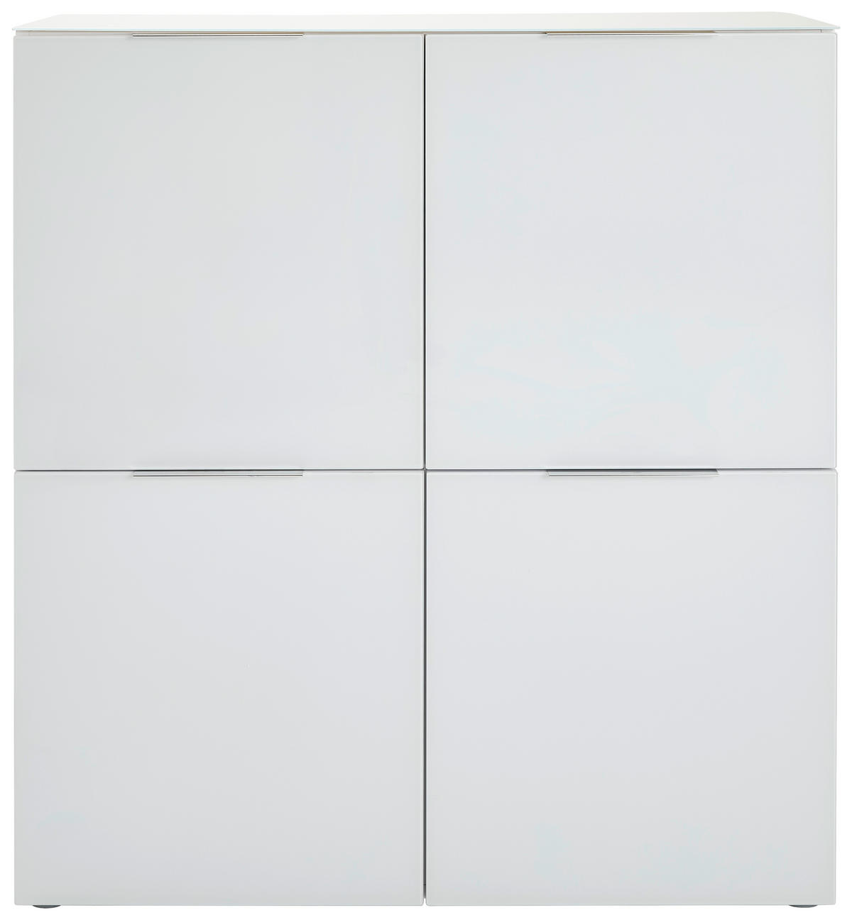 HIGHBOARD  in 110/117/40 cm  - Alufarben/Weiß, Design, Glas/Holzwerkstoff (110/117/40cm) - Voleo