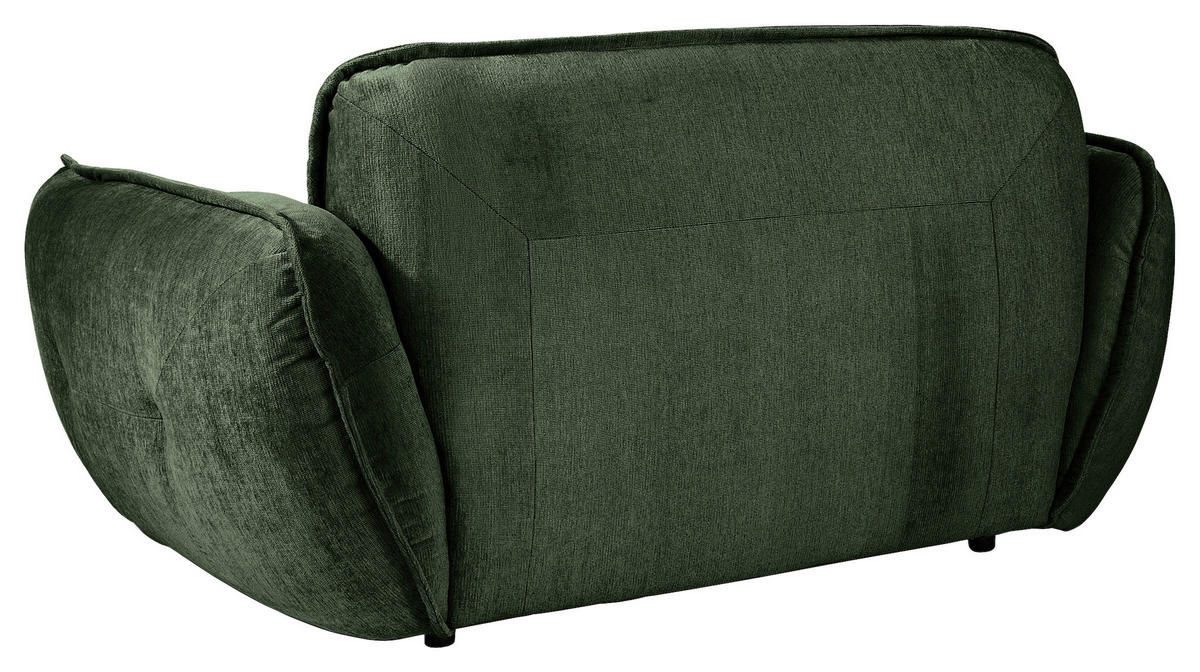 XXL-SESSEL in Chenille Dunkelgrün  - Dunkelgrün/Schwarz, Modern, Kunststoff/Textil (182/87/184cm) - Trendmanufaktur